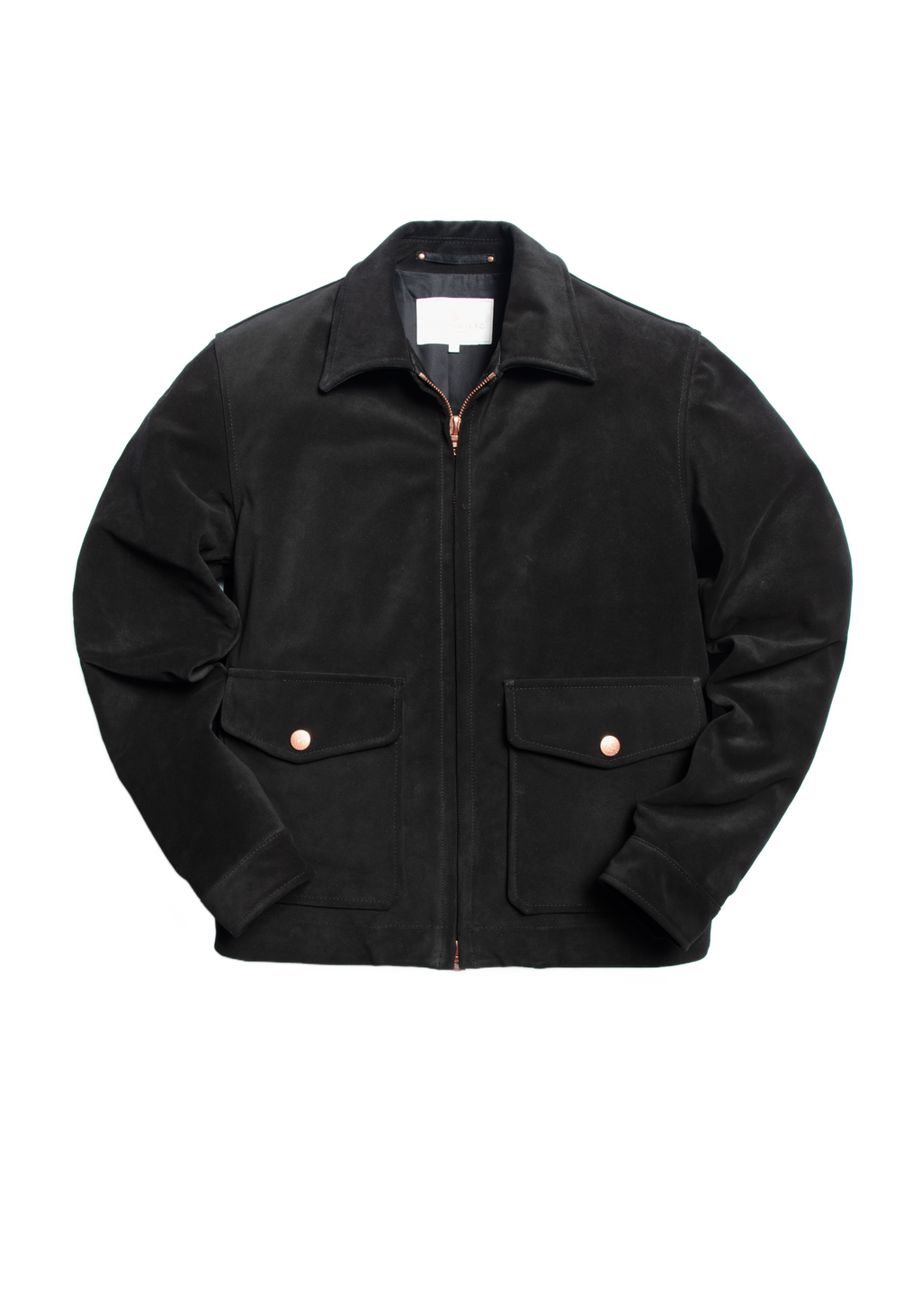 The Calf Suede Bomber - Ivory Black